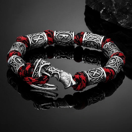 Viking Axe Runes Beads Bracelet