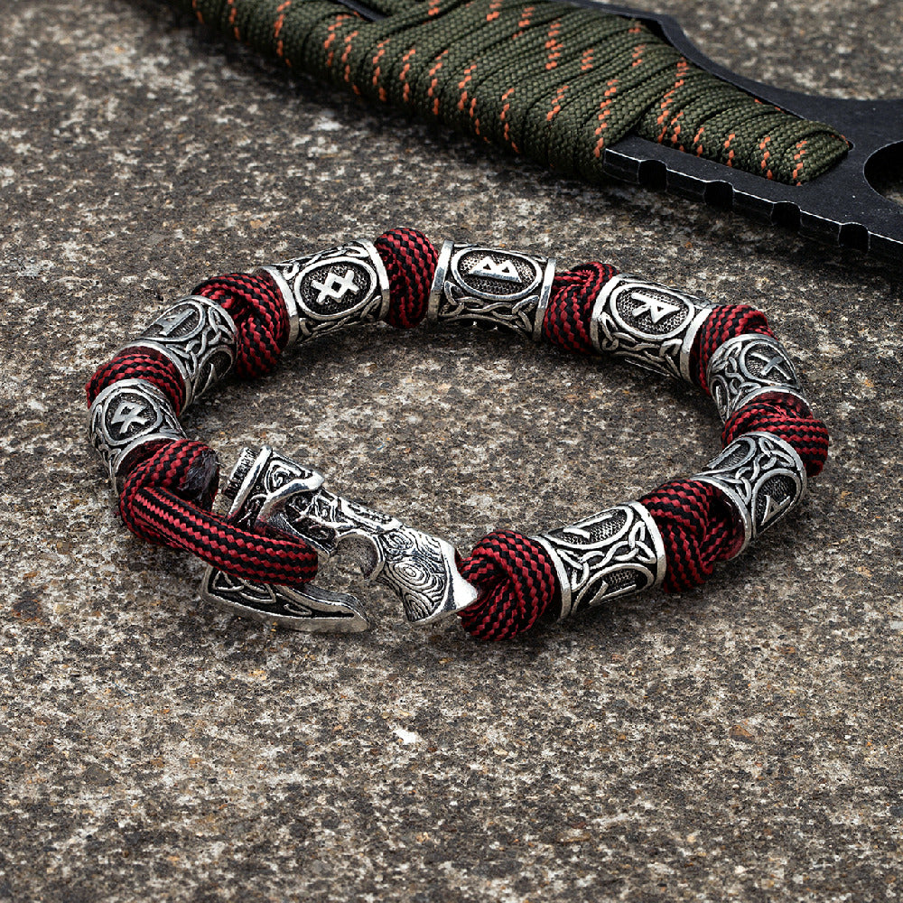 Viking Axe Runes Beads Bracelet