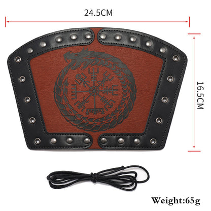 Viking Cuff Bracelet With Vegvisir And Dragon
