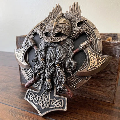 Viking Warrior With Axe And Mjölnir Wall Decor