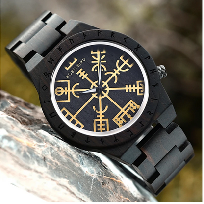 Limited Edition Viking Vegvisir Wooden Watch