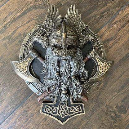 Viking Warrior With Axe And Mjölnir Wall Decor