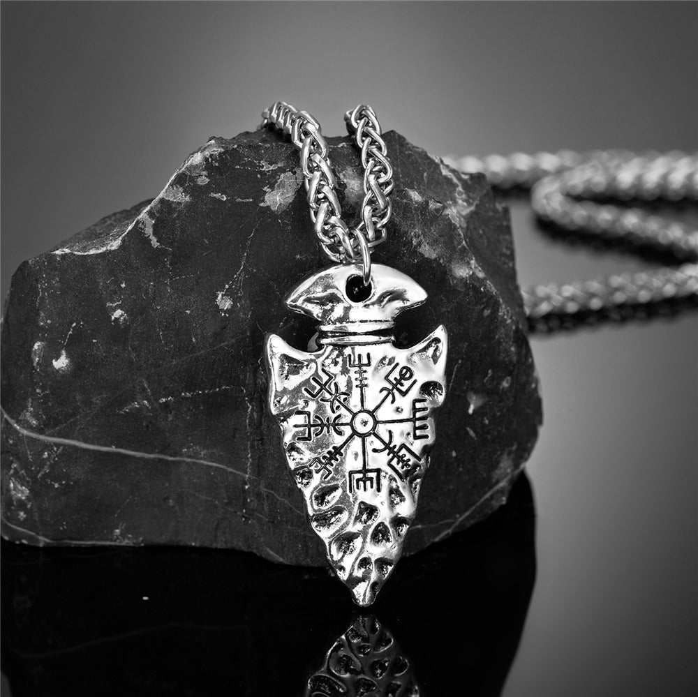 Viking Vegvisir Spear Necklace