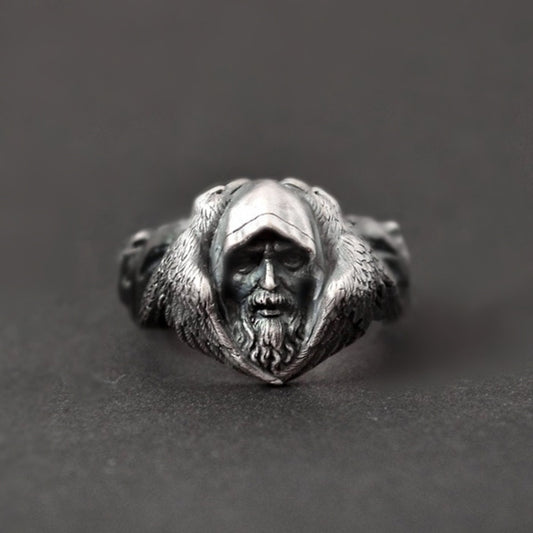 Odin with Raven and Wolf Ring