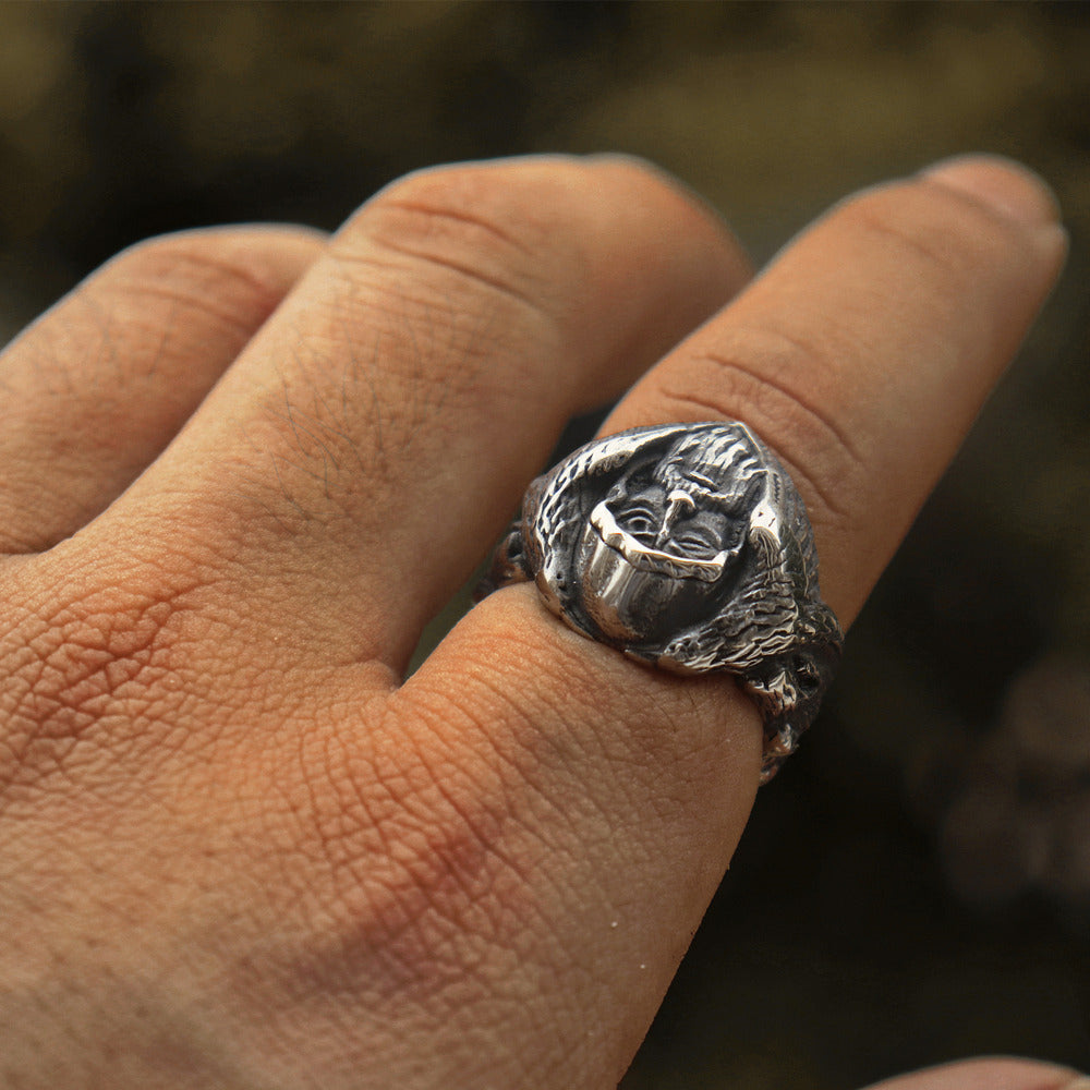 Odin with Raven and Wolf Ring