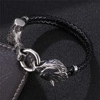 Viking Wolf Head With Thor's Hammer Mjölnir Bracelet