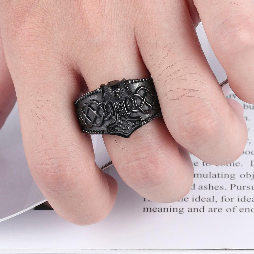 Viking Thor's Hammer Mjölnir Ring