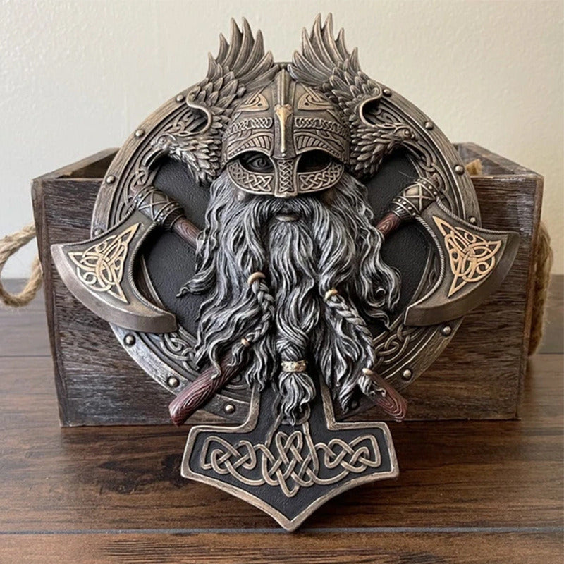 Viking Warrior With Axe And Mjölnir Wall Decor